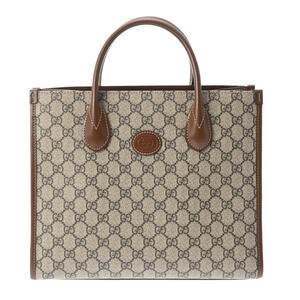 Gucci Interlocking GG Brown Supreme Canvas Tote Bag